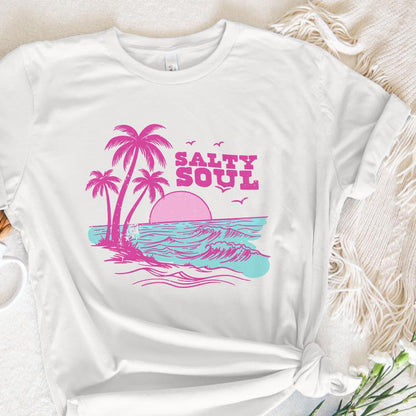 Retro Summer Salty Soul PNG, Trendy Summer PNG - 300 DPI Design for T-Shirt