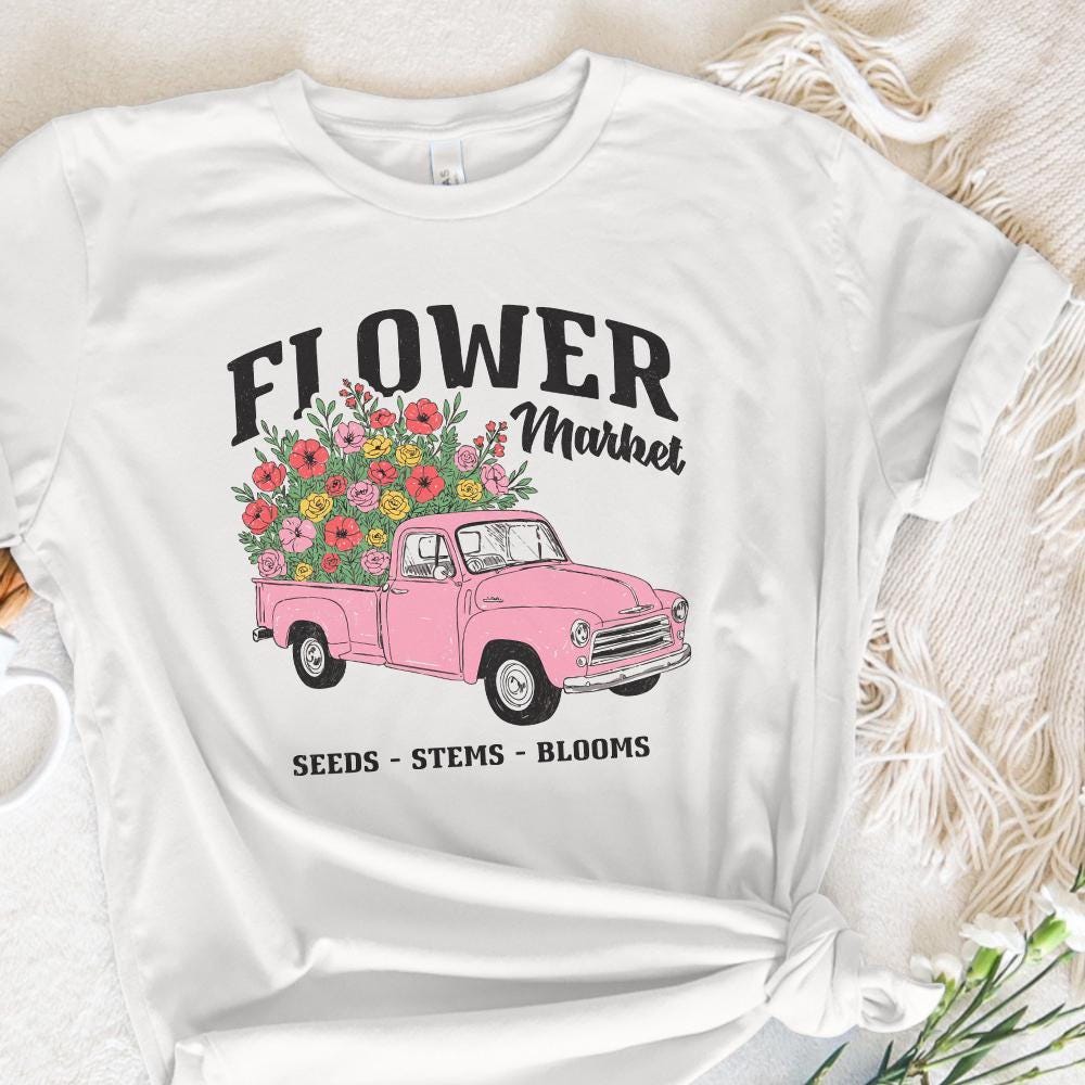 Spring Flower Market PNG, Sublimation Designs - 300 DPI Design for T-Shirt