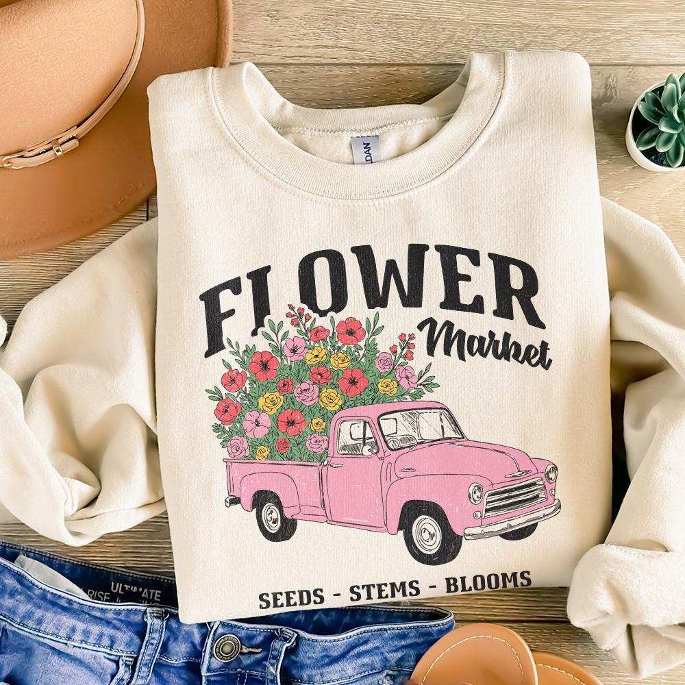 Spring Flower Market PNG, Sublimation Designs - 300 DPI Design for T-Shirt