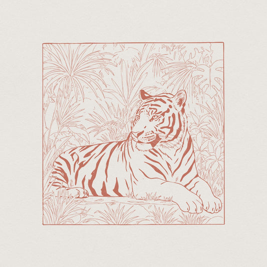 Tiger Jungle PNG, Vintage Tiger Illustration - 300 DPI Design for T-Shirt