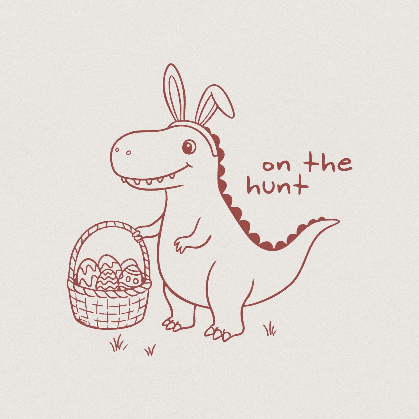 Dinosaur T Rex Easter PNG, Retro Easter Design - 300 DPI Design for T-Shirt