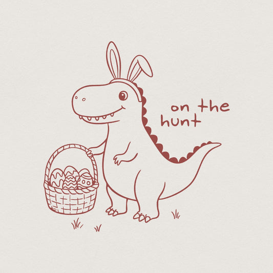 Dinosaur T Rex Easter PNG, Retro Easter Design - 300 DPI Design for T-Shirt