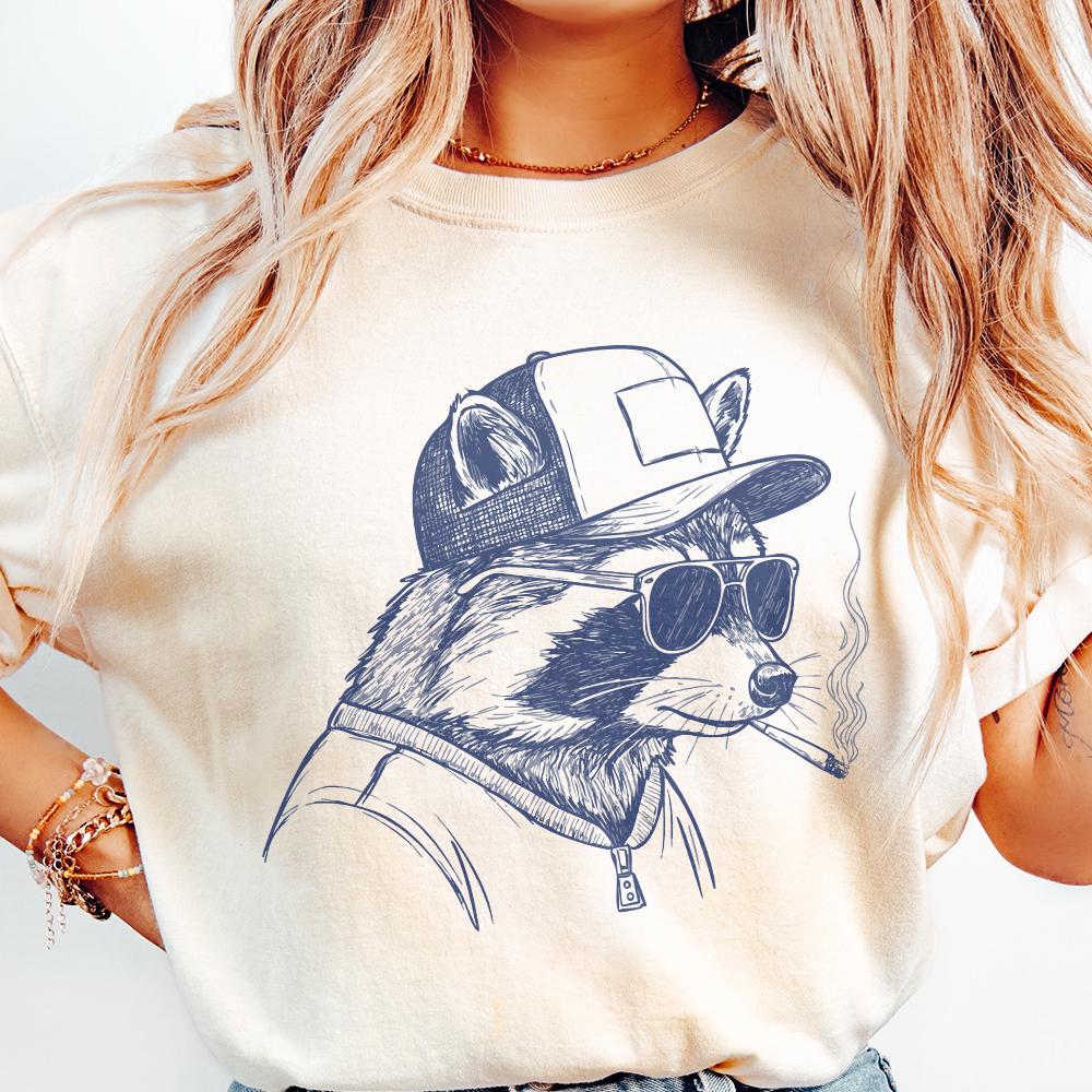 Raccoon Mullet Trucker Hat PNG, Redneck Animals - 300 DPI Design for