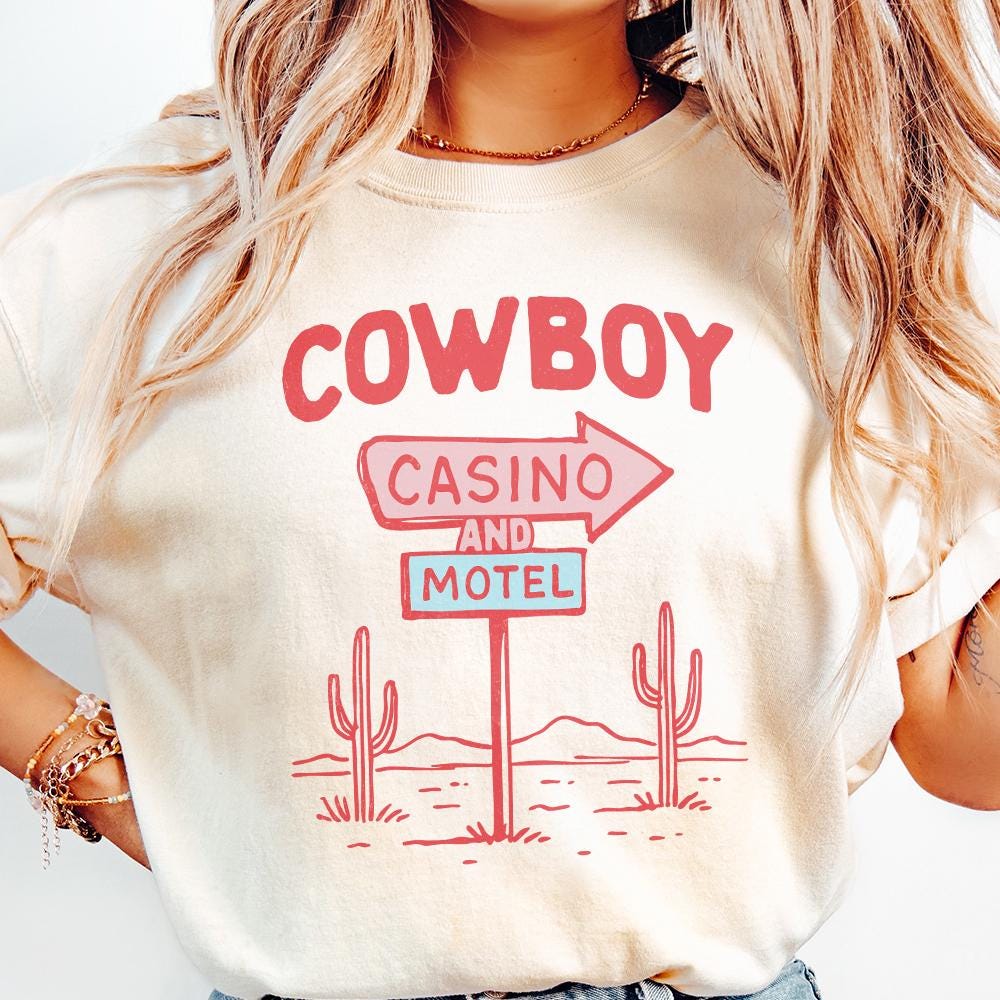 Cowboy Casino Motel Digital Download, Western PNG Designs - 300 DPI