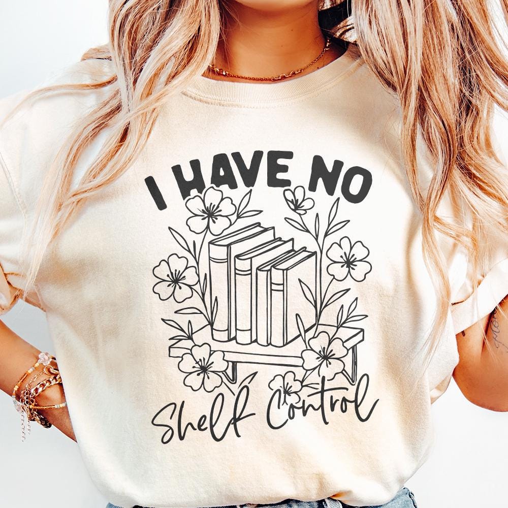 I Have No Shelf Control Book Lovers Design, Vintage Floral Bookshelf PNG