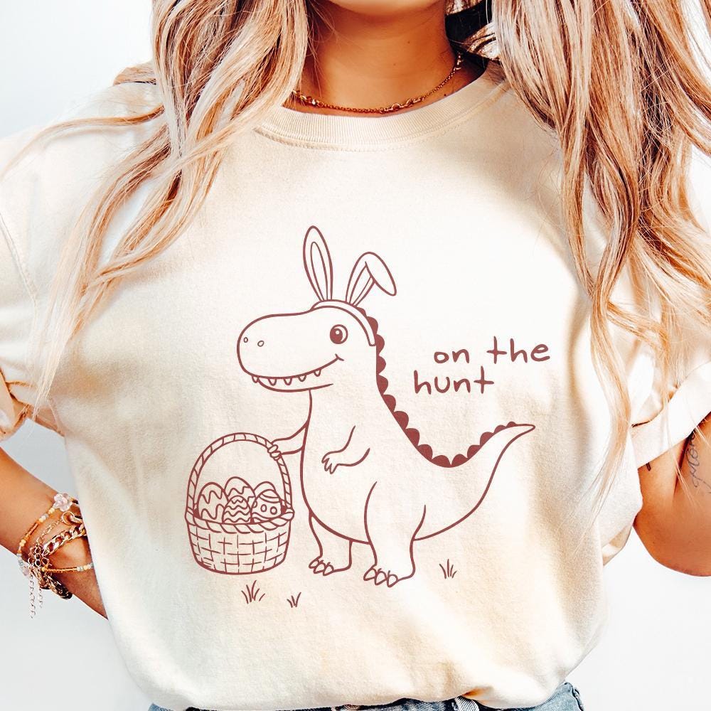Dinosaur T Rex Easter PNG, Retro Easter Design - 300 DPI Design for T-Shirt