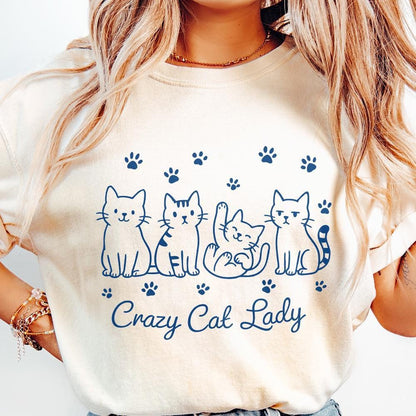 Crazy Cat Lady Sublimation Design, Funny Cat PNG - 300 DPI Design for