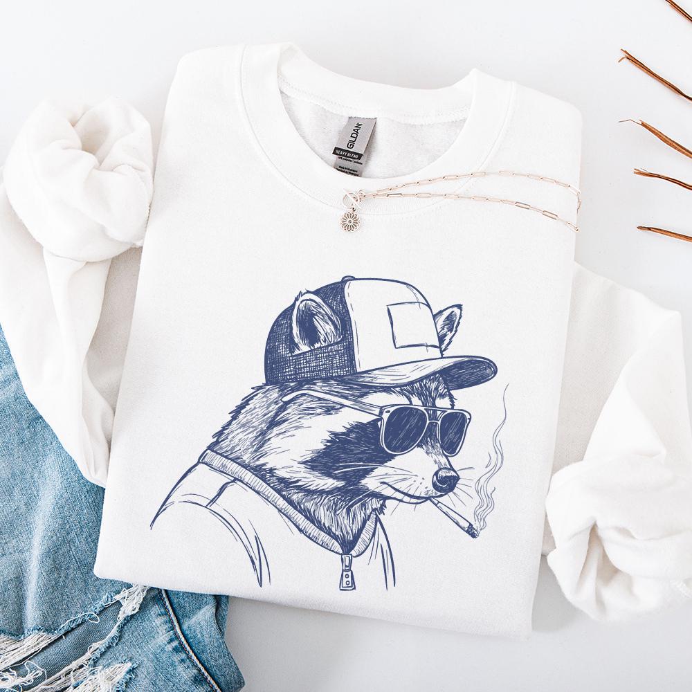 Raccoon Mullet Trucker Hat PNG, Redneck Animals - 300 DPI Design for