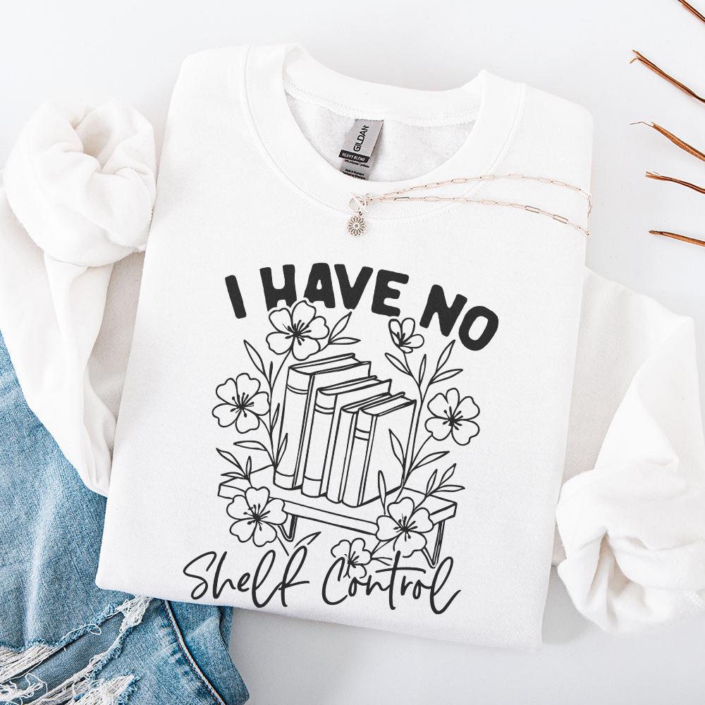 I Have No Shelf Control Book Lovers Design, Vintage Floral Bookshelf PNG