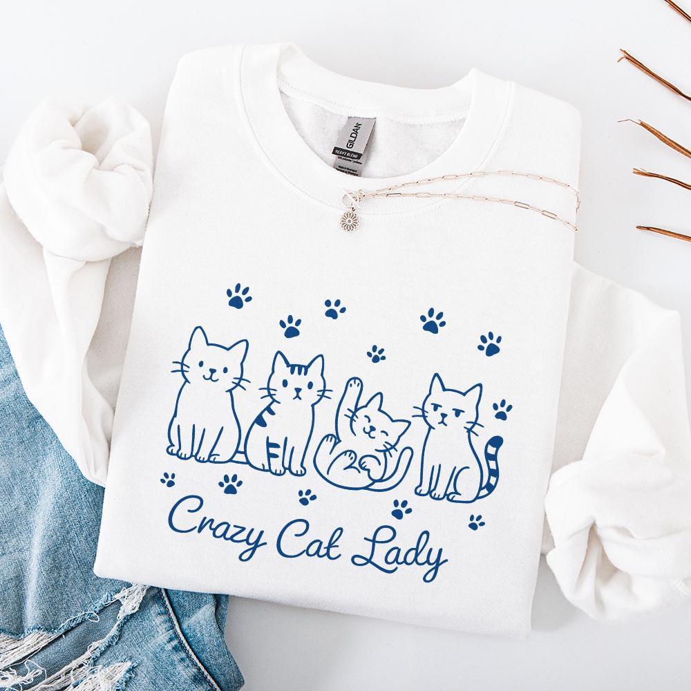 Crazy Cat Lady Sublimation Design, Funny Cat PNG - 300 DPI Design for
