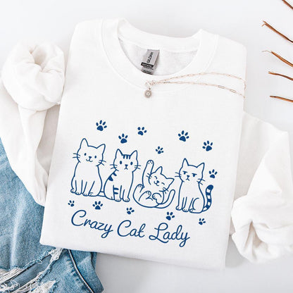 Crazy Cat Lady Sublimation Design, Funny Cat PNG - 300 DPI Design for