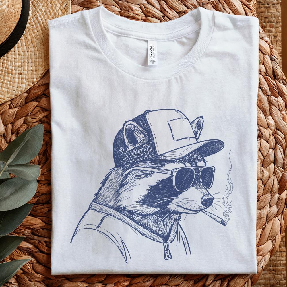 Raccoon Mullet Trucker Hat PNG, Redneck Animals - 300 DPI Design for