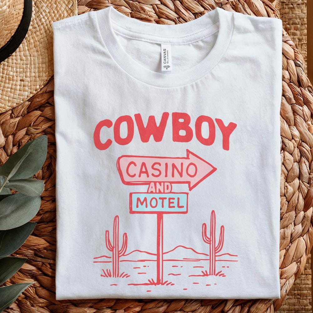 Cowboy Casino Motel Digital Download, Western PNG Designs - 300 DPI