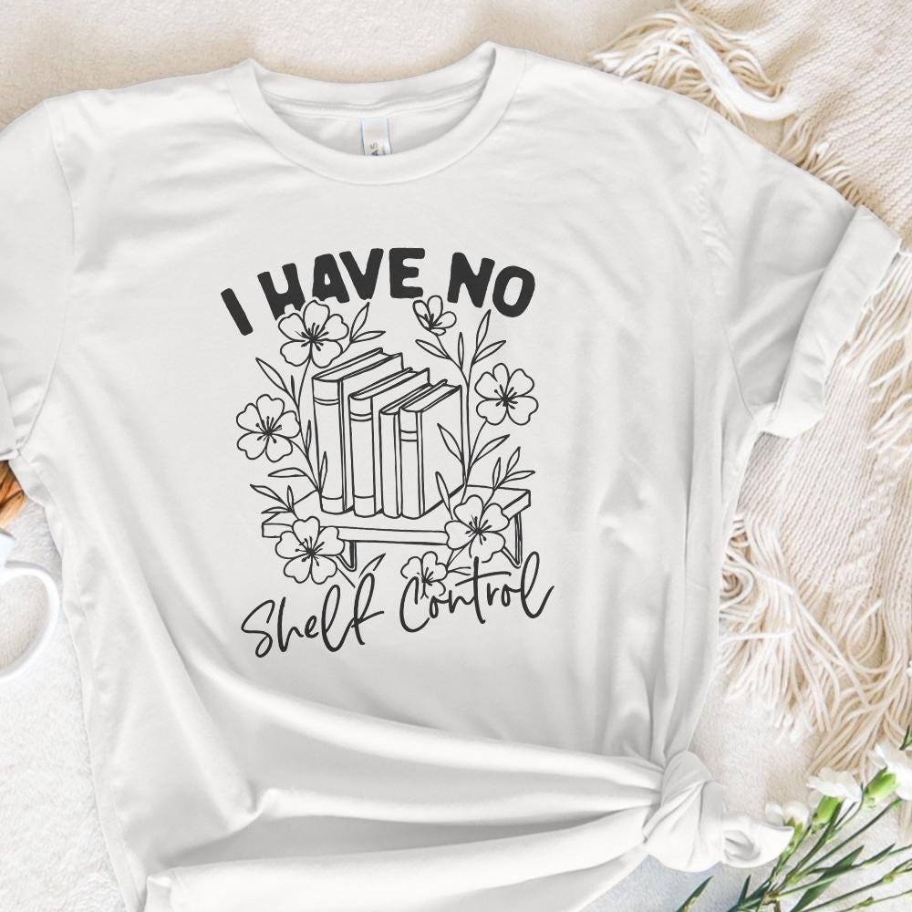 I Have No Shelf Control Book Lovers Design, Vintage Floral Bookshelf PNG
