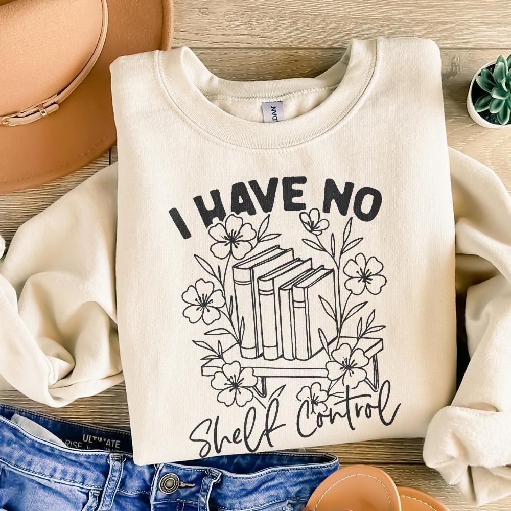 I Have No Shelf Control Book Lovers Design, Vintage Floral Bookshelf PNG