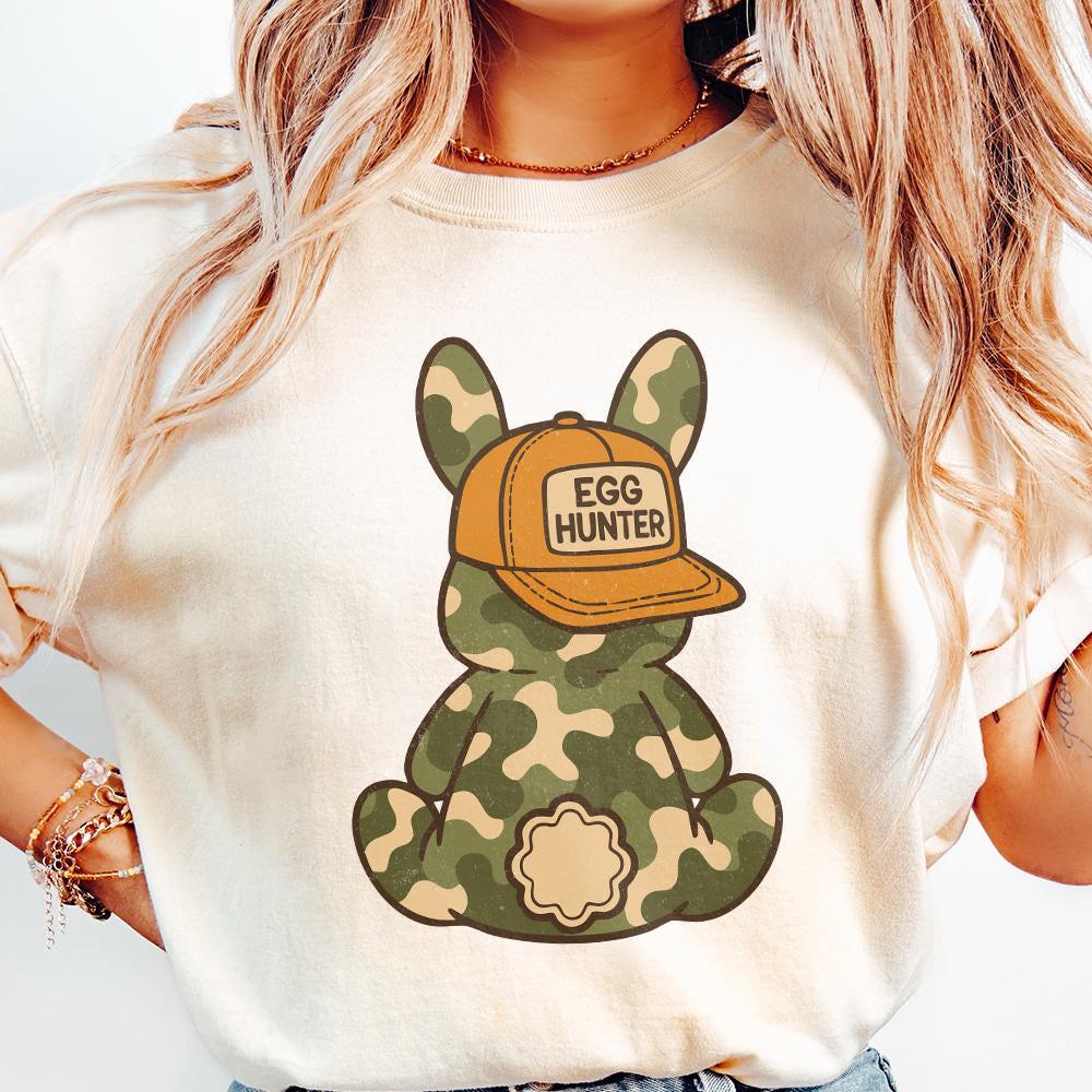 Boy Easter Bunny PNG, Egg Hunter Bunny - 300 DPI Design for T-Shirt