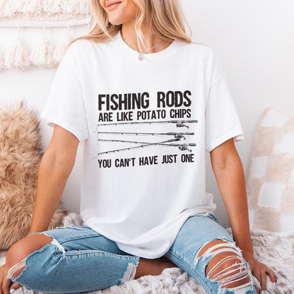 Fishing Rods Are Like Potato Chips PNG, Funny Fishing Shirt - 300 DPI