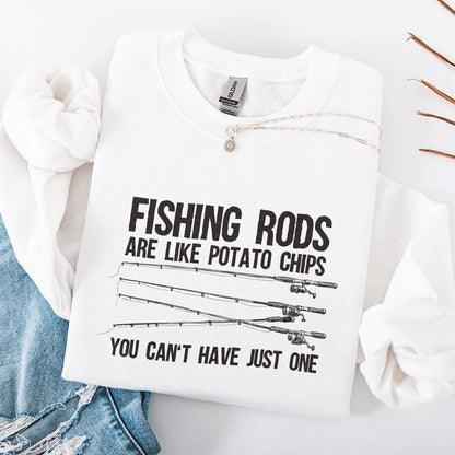 Fishing Rods Are Like Potato Chips PNG, Funny Fishing Shirt - 300 DPI