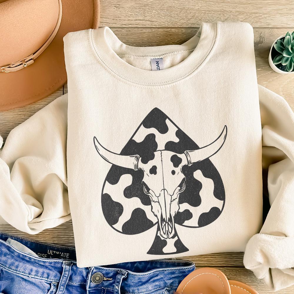 Western Bull Skull PNG, Retro & Neon Western PNG - 300 DPI Design for