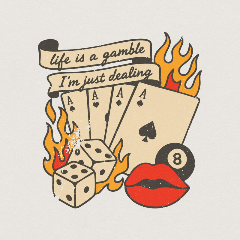 Retro Cowboy Design, Western Playing Card PNG - 300 DPI Design for T-Shirt