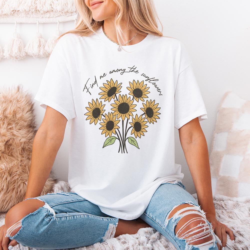 Find Me Among the Sunflowers PNG, Spring Floral - 300 DPI Design for