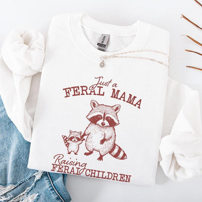 Just A Feral Mama Raising Feral Children PNG, Funny Mom PNG - 300 DPI