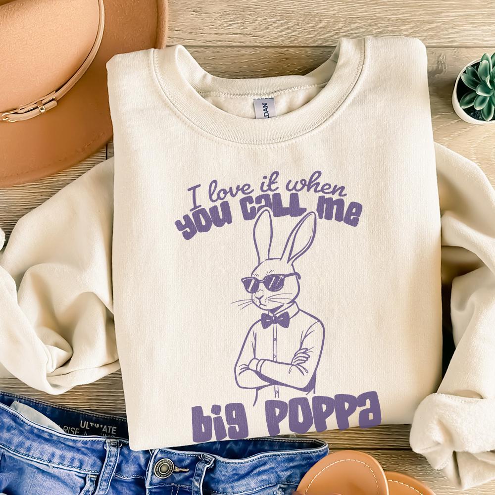 I Love It When You Call Me Big Hoppa PNG, Vintage Bunny Easter png - 300