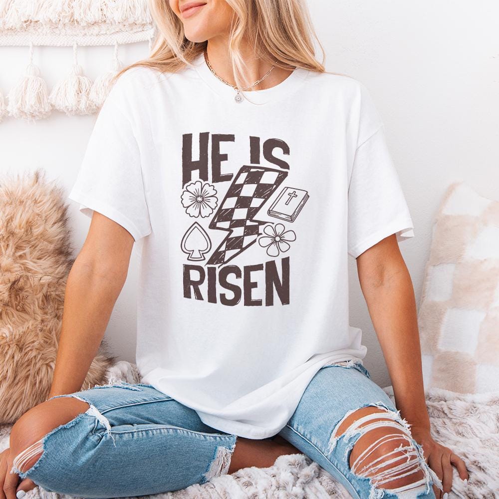 He Is Risen Christian Easter PNG High-Resolution Religious Sublimation