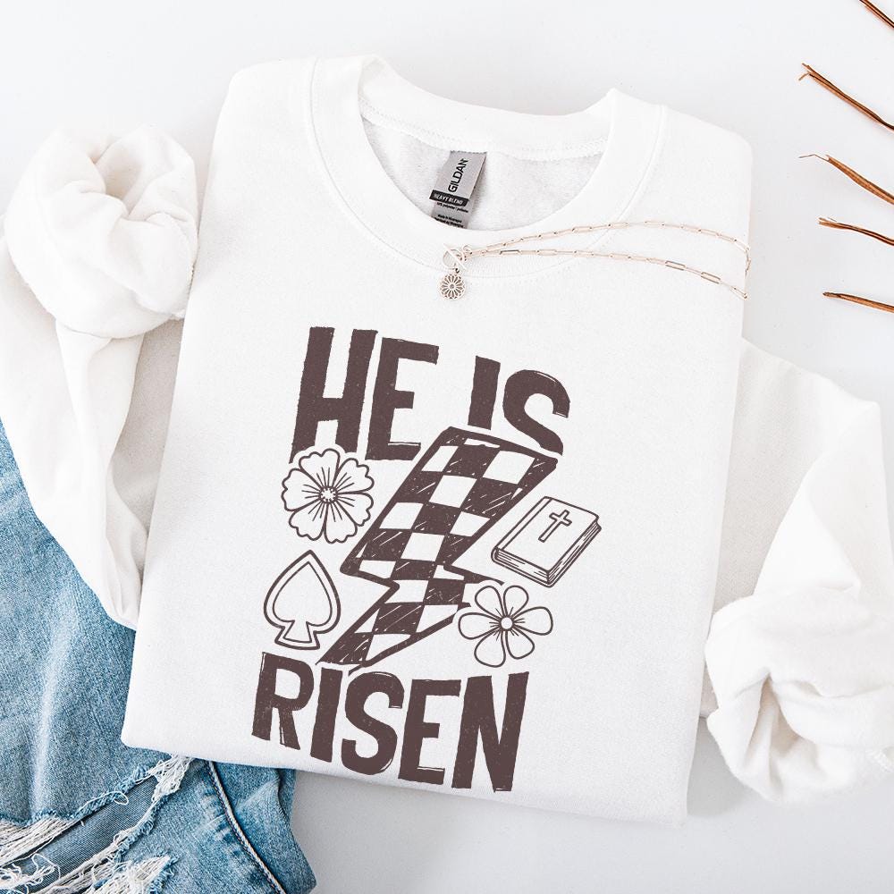 He Is Risen Christian Easter PNG High-Resolution Religious Sublimation