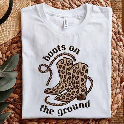 Boots on the Ground PNG, Cowgirl Boots - 300 DPI Design for T-Shirt