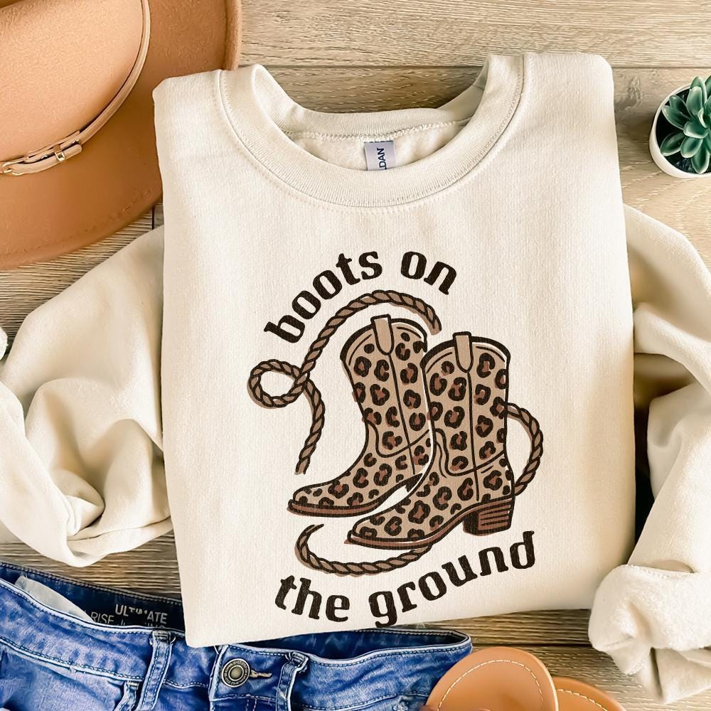 Boots on the Ground PNG, Cowgirl Boots - 300 DPI Design for T-Shirt