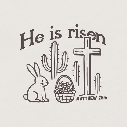 He Is Risen PNG, Matthew 28:6 Easter Design - 300 DPI Design for T-Shirt