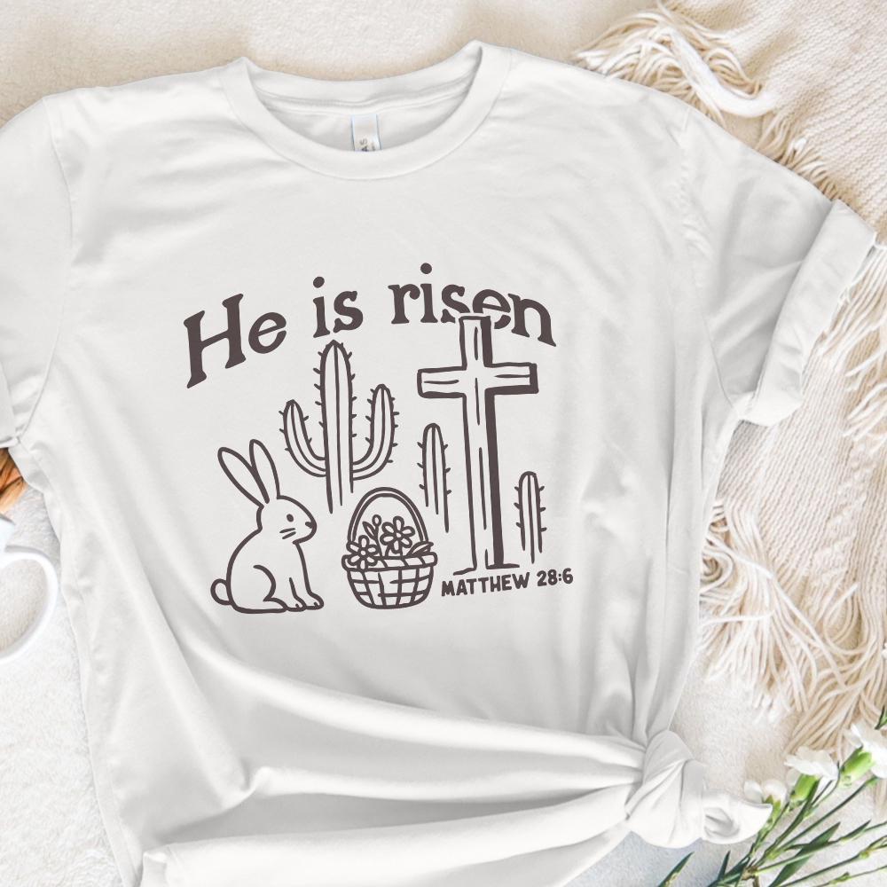 He Is Risen PNG, Matthew 28:6 Easter Design - 300 DPI Design for T-Shirt