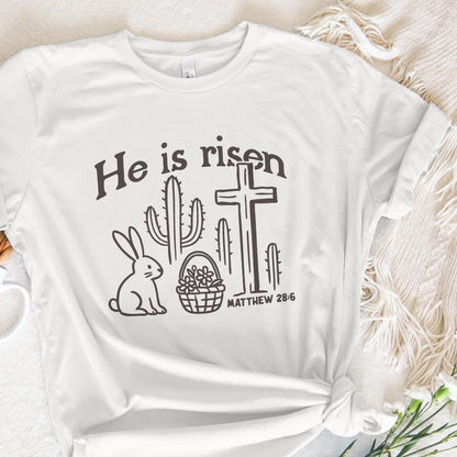 He Is Risen PNG, Matthew 28:6 Easter Design - 300 DPI Design for T-Shirt