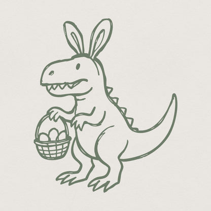 Easter Dinosaur Png, Dinosaur Easter Bunny - 300 DPI Design for T-Shirt