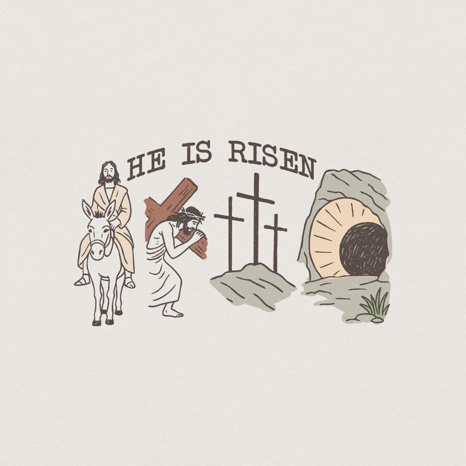 He Is Risen PNG, Sublimation Design - 300 DPI Design for T-Shirt