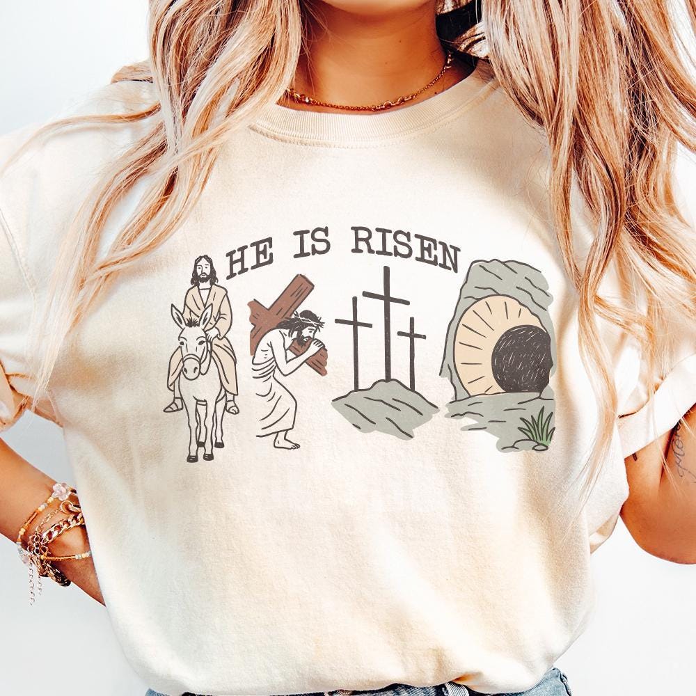 He Is Risen PNG, Sublimation Design - 300 DPI Design for T-Shirt