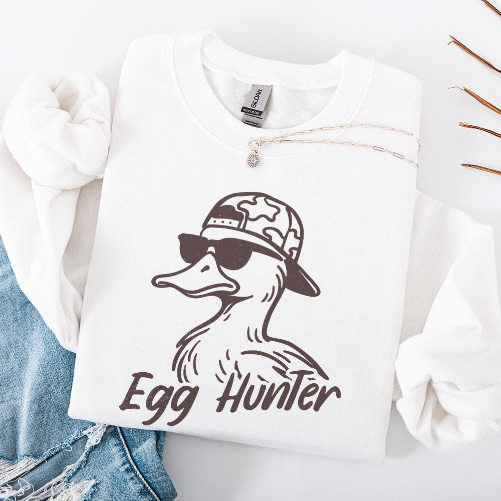 Egg Hunter PNG, Duck Backwards Hat - 300 DPI Design for T-Shirt