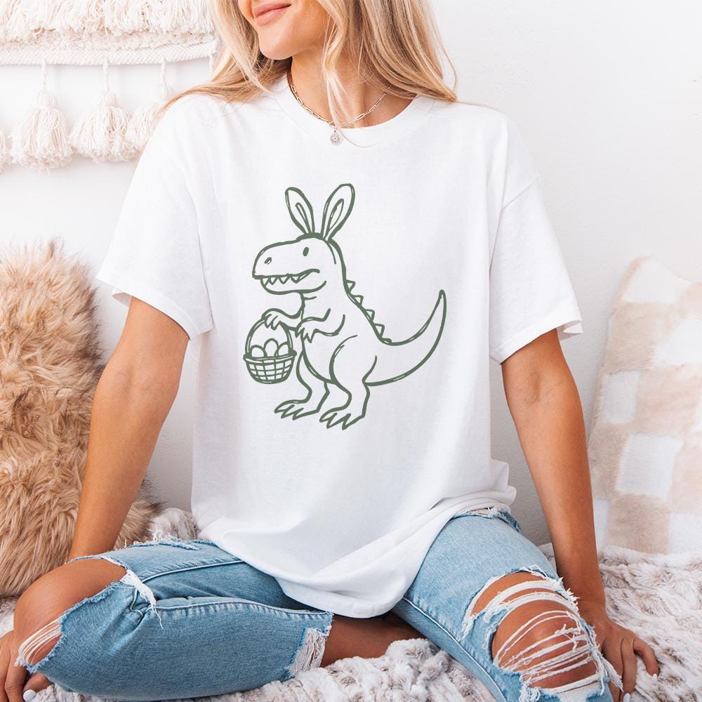 Easter Dinosaur Png, Dinosaur Easter Bunny - 300 DPI Design for T-Shirt