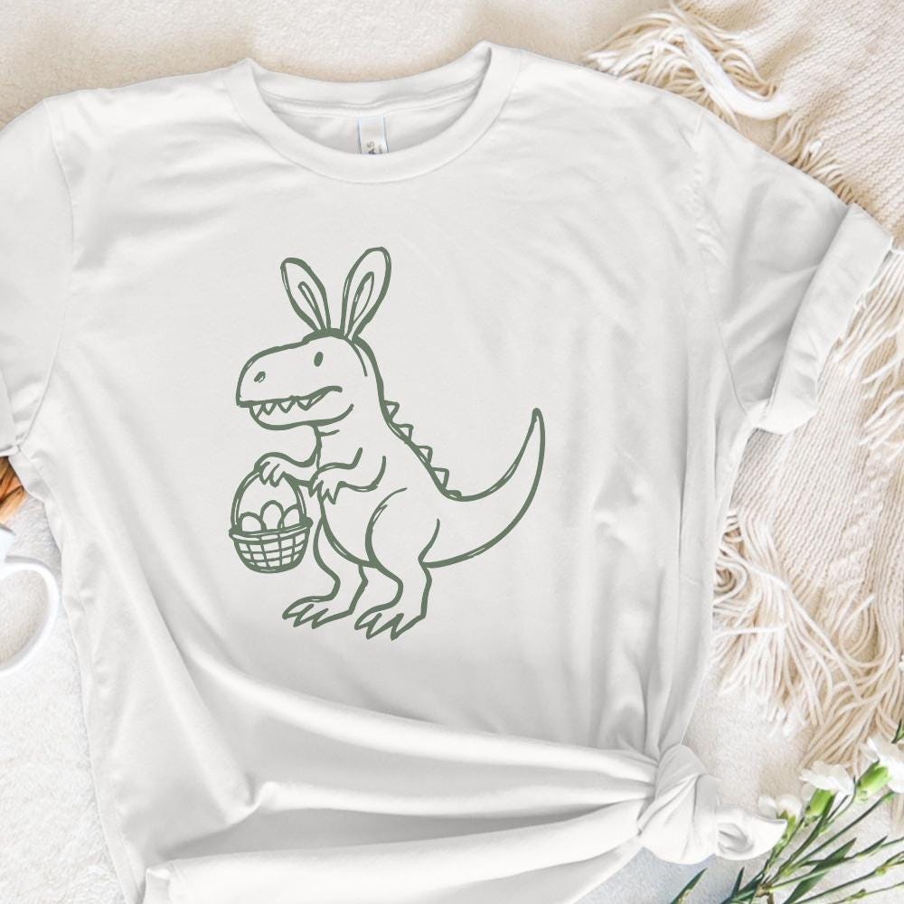 Easter Dinosaur Png, Dinosaur Easter Bunny - 300 DPI Design for T-Shirt