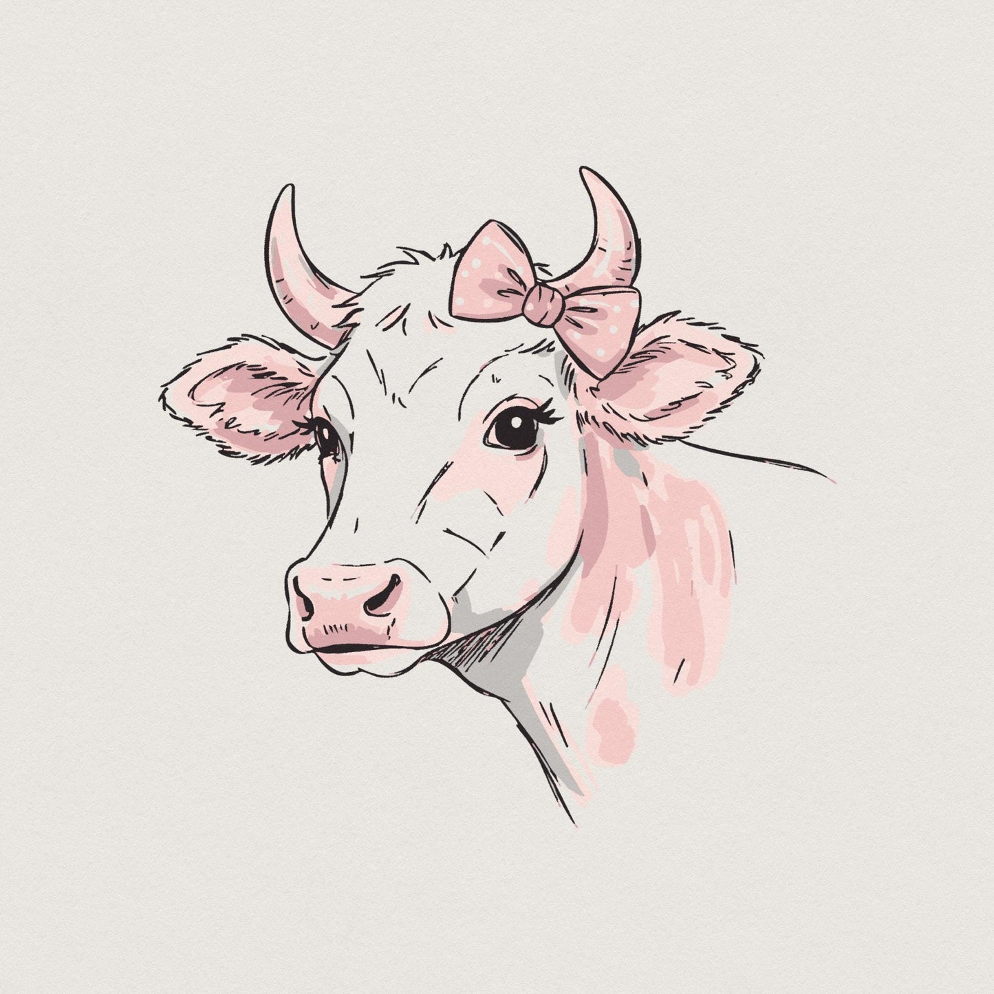 Coquette Cow Tshirt Design, cute Png - 300 DPI Design for T-Shirt