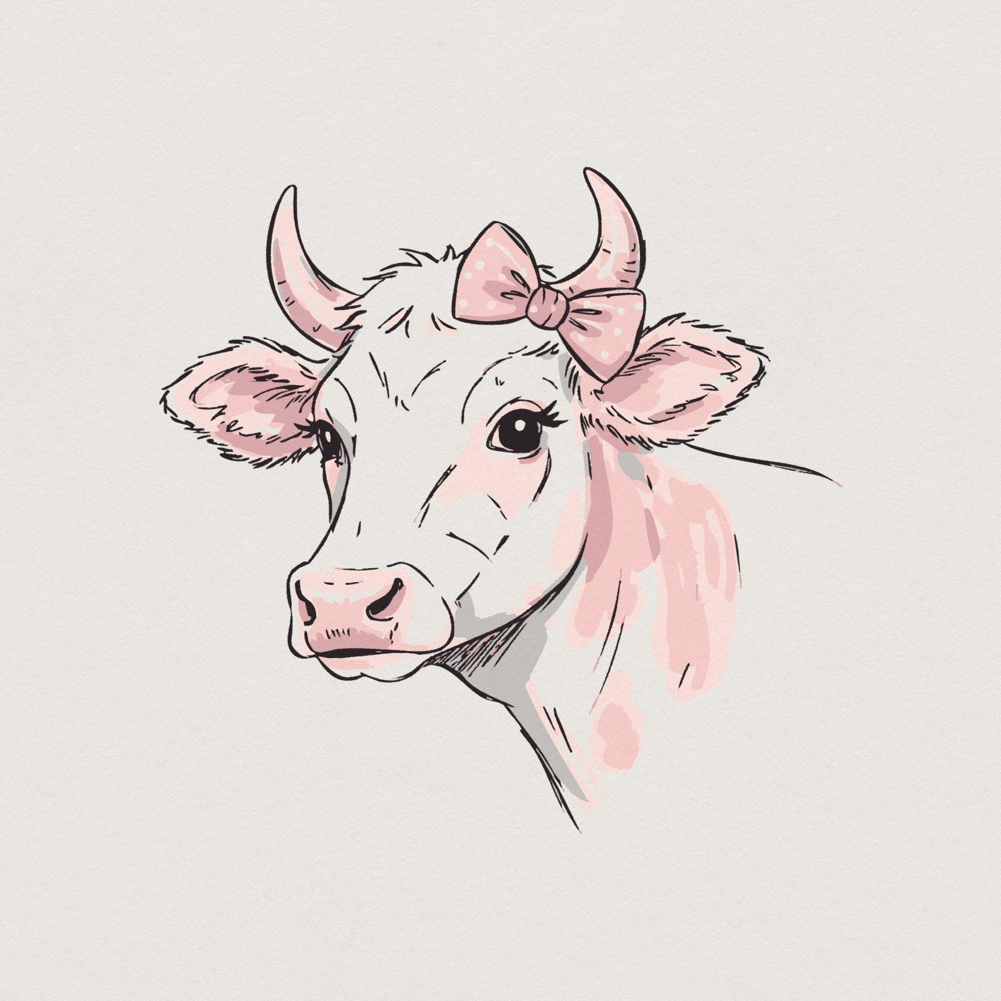 Coquette Cow Tshirt Design, cute Png - 300 DPI Design for T-Shirt
