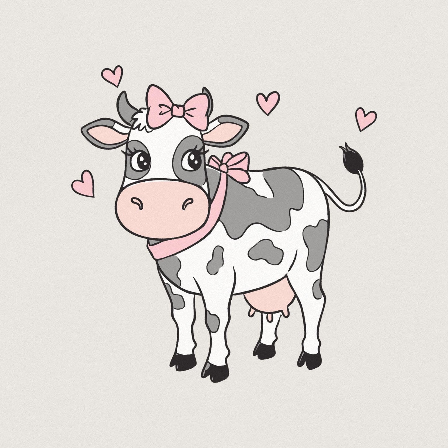Coquette Cow Tshirt Design, Sublimation Png - 300 DPI Design for T-Shirt