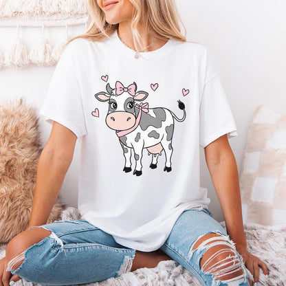 Coquette Cow Tshirt Design, Sublimation Png - 300 DPI Design for T-Shirt