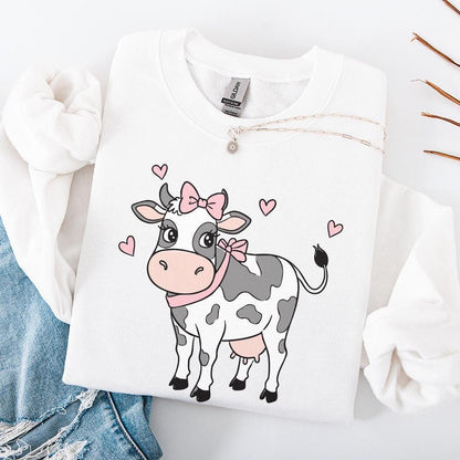 Coquette Cow Tshirt Design, Sublimation Png - 300 DPI Design for T-Shirt