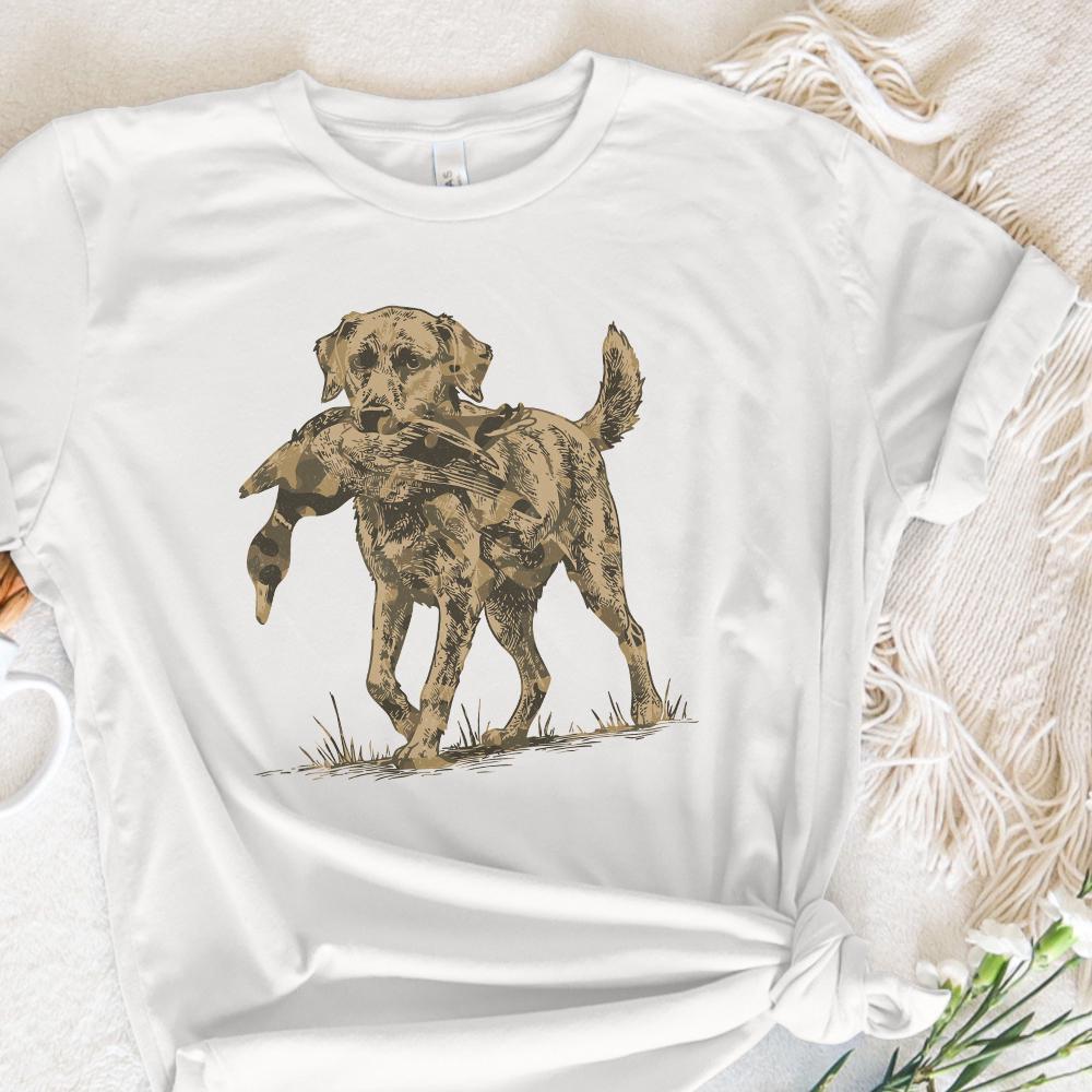 Camo Dog with Duck Hunting PNG, Sublimation DTG File - 300 DPI Design for