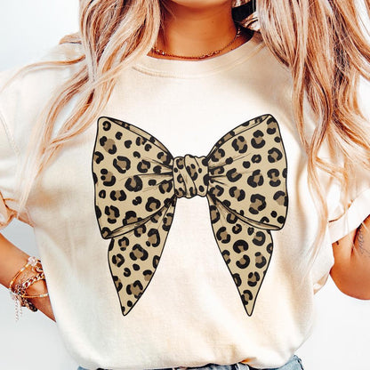 Coquette Bow Png, Leopard Girly Bow Design - 300 DPI Design for T-Shirt