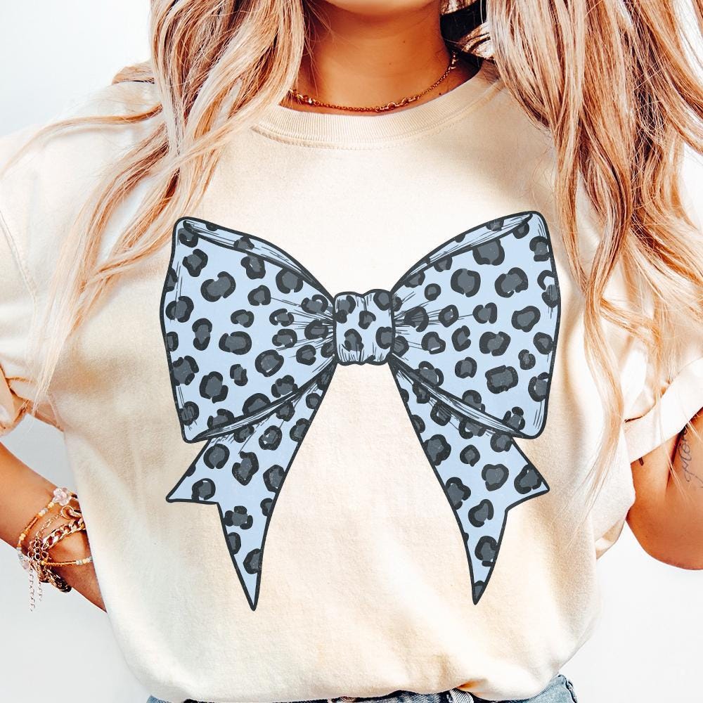 Leopard Print Bow PNG, Cheetah Pattern Hair Clipart - 300 DPI Design for