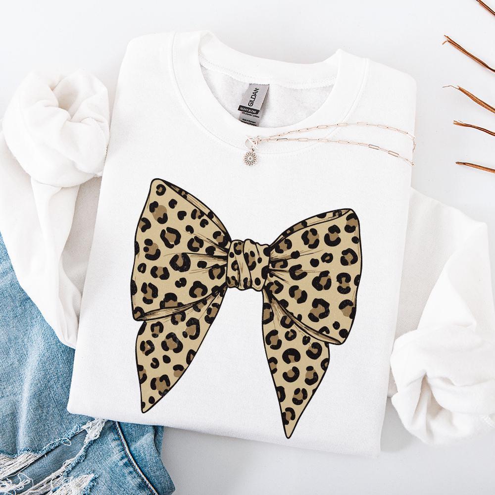 Coquette Bow Png, Leopard Girly Bow Design - 300 DPI Design for T-Shirt