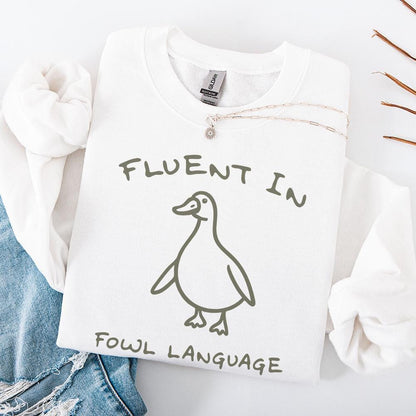 Fluent In Fowl Language PNG, Funny Duck png - 300 DPI Design for T-Shirt